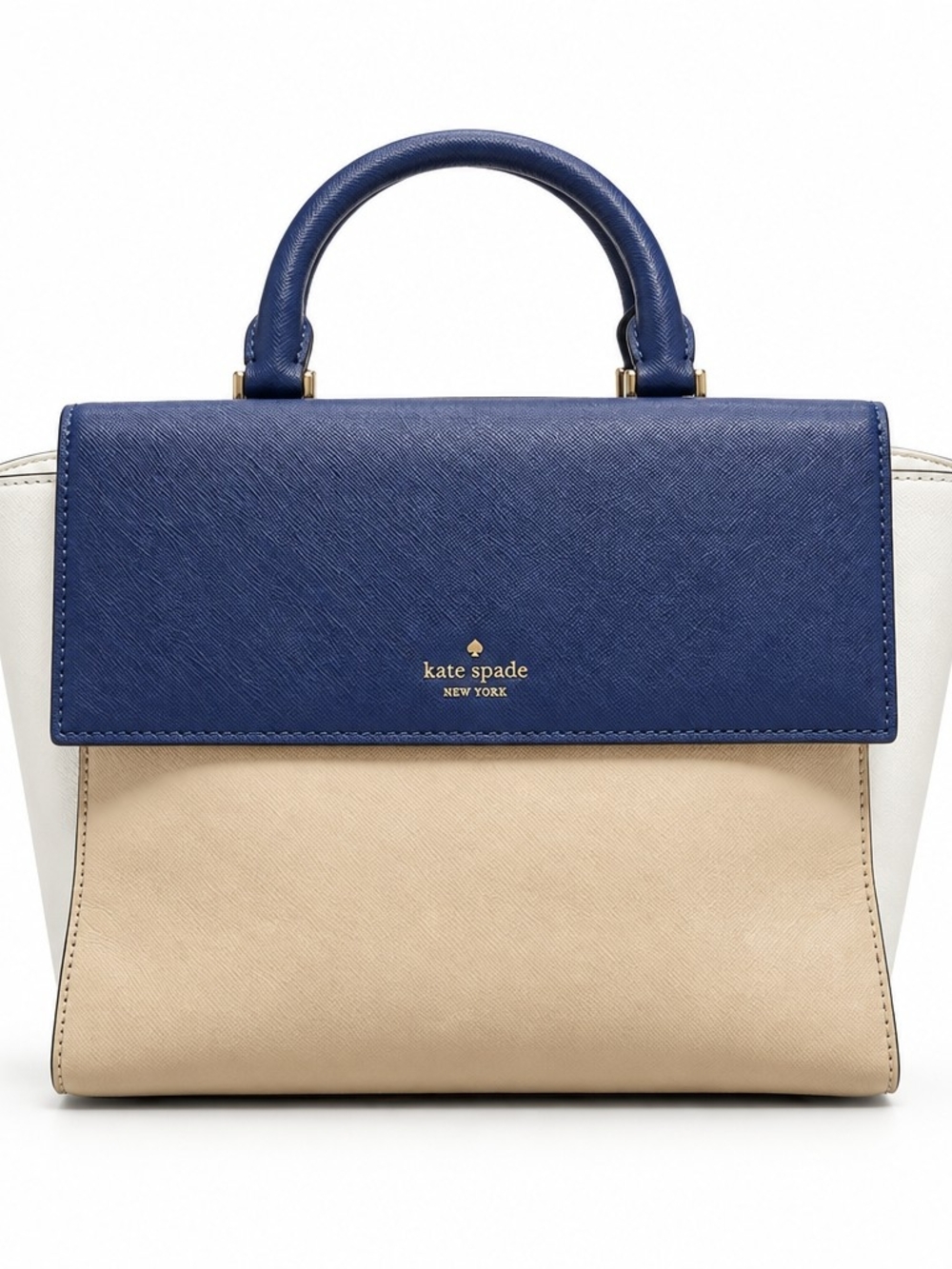 Kate Spade New York Cameron Street Blakely Satchel Navy Beige & White